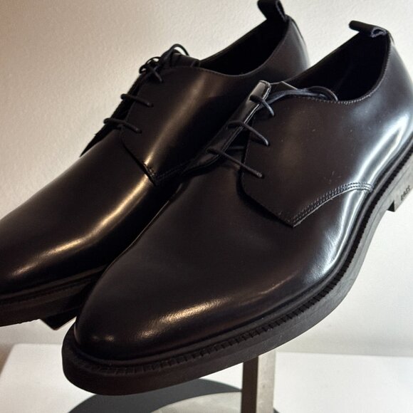 BOSS Mens Larry Brush Off Leather Derby Dress Shoe Oxford US size 12 new - Picture 2 of 14